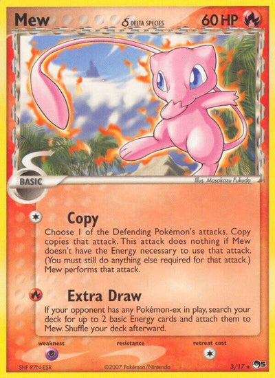Pokémon Mew #003/017 POP Series 5 Delta Species Holofoil Lightly Played Trading Card