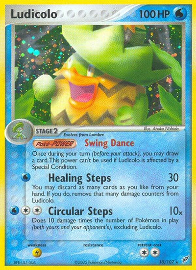 Pokémon Ludicolo #10/107 EX Deoxys Holo Rare Holofoil Near Mint English Trading Card — catalog front, TCGplayer SKU 2871332