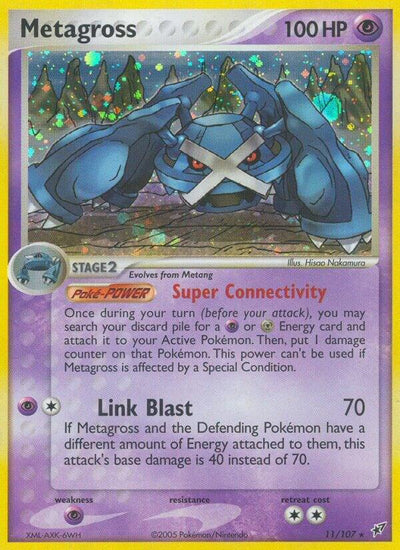Pokémon Metagross #11/107 EX Deoxys Holo Rare Reverse Holofoil Damaged English Trading Card — catalog front, TCGplayer SKU 2871391