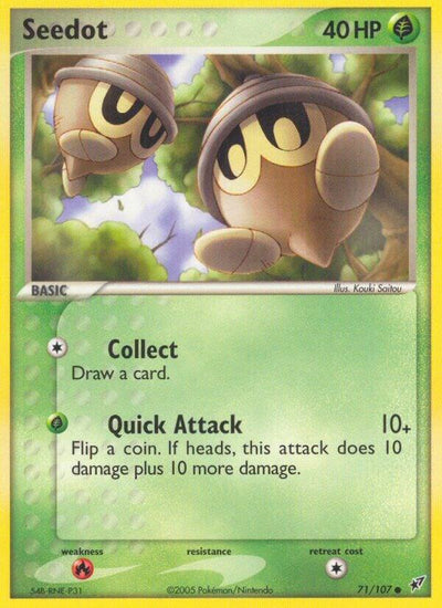 Pokémon Seedot #71/107 EX Deoxys Common Reverse Holofoil Near Mint English Trading Card — catalog front, TCGplayer SKU 2871522