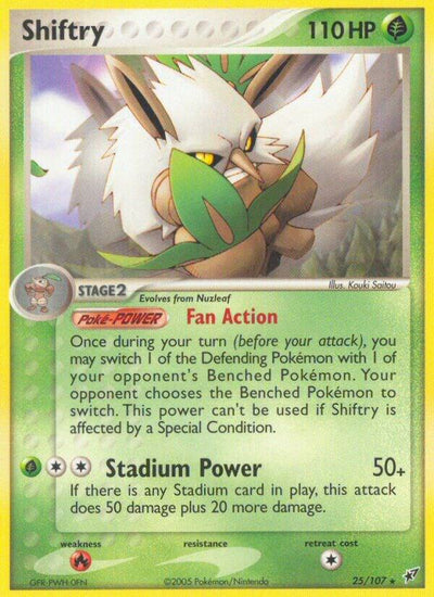 Pokémon Shiftry #25/107 EX Deoxys Rare Reverse Holofoil Near Mint Trading Card