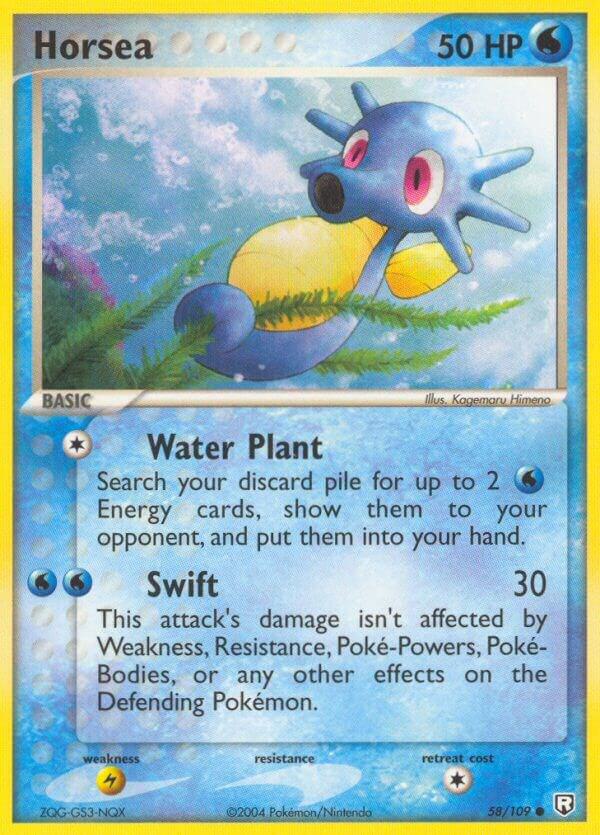 Pokémon Horsea #58/109 EX Team Rocket Returns Common Reverse Holofoil Near Mint English Trading Card — catalog front, TCGplayer SKU 2871987