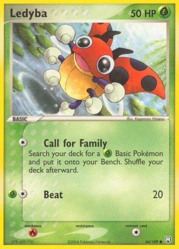 Pokémon Ledyba #64/109 EX Team Rocket Returns Common Reverse Holofoil Near Mint English Trading Card — catalog front, TCGplayer SKU 2872042