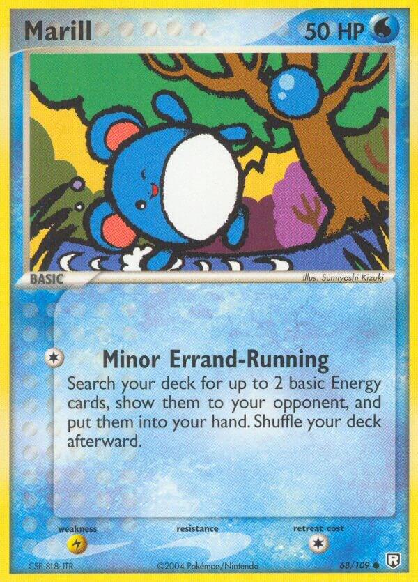 Pokémon Marill #68/109 EX Team Rocket Returns Common Reverse Holofoil Heavily Played English Trading Card — catalog front, TCGplayer SKU 2872080