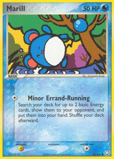 Pokémon Marill #68/109 EX Team Rocket Returns Common Reverse Holofoil Heavily Played English Trading Card — catalog front, TCGplayer SKU 2872080