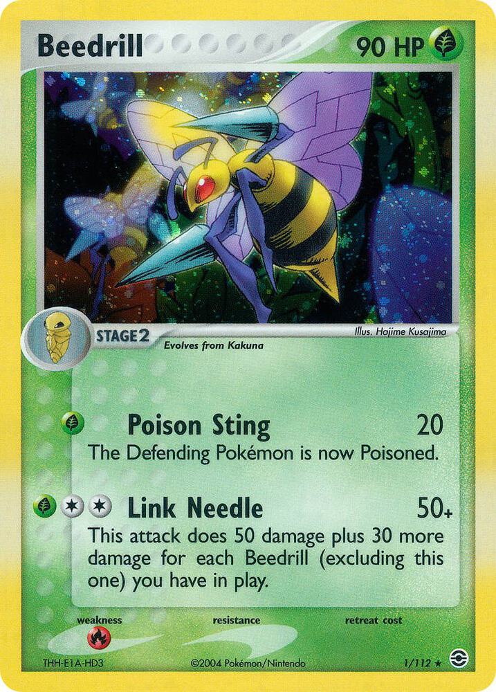 Pokémon Beedrill #1/112 EX FireRed & LeafGreen Holo Rare Reverse Holofoil Lightly Played English Trading Card — catalog front, TCGplayer SKU 2872683