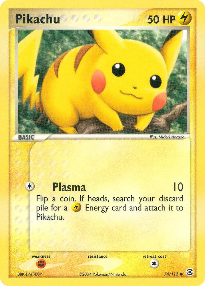 Pokémon Pikachu #74/112 EX FireRed & LeafGreen Common Reverse Holofoil Near Mint English Trading Card — catalog front, TCGplayer SKU 2873097