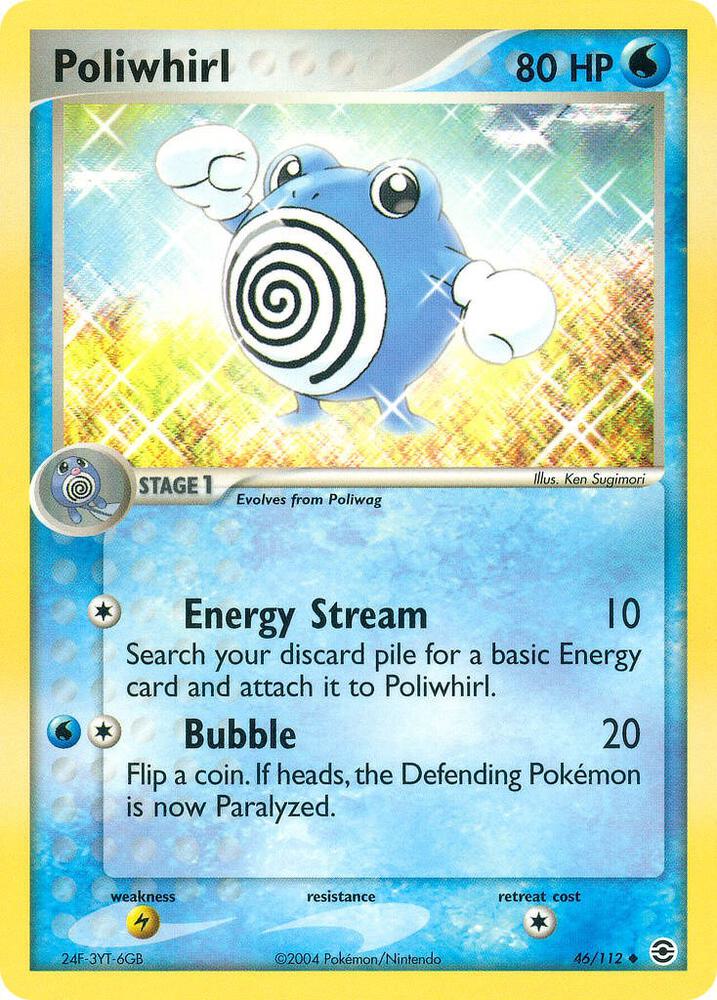 Pokémon Poliwhirl #46/112 EX FireRed & LeafGreen Uncommon Reverse Holofoil Moderately Played English Trading Card — catalog front, TCGplayer SKU 2873124