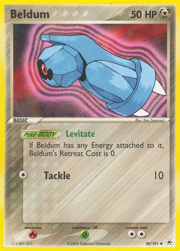 Pokémon Beldum #28/101 EX Hidden Legends Uncommon Reverse Holofoil Near Mint English Trading Card — catalog front, TCGplayer SKU 2873372