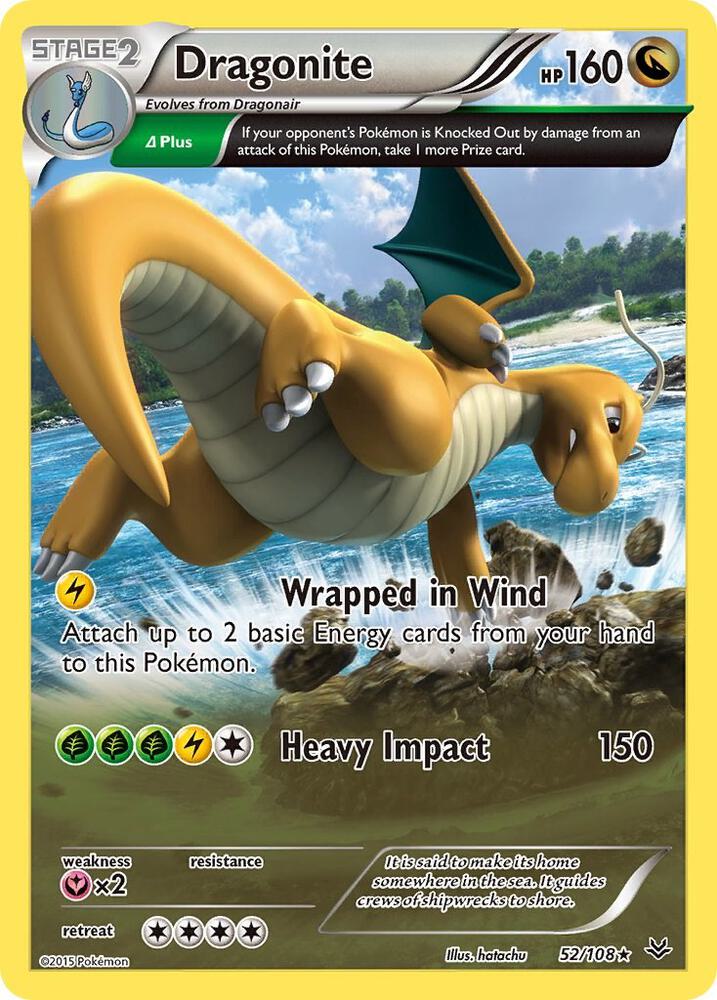 Pokémon Dragonite #52/108 XY - Roaring Skies 52 Delta Holofoil Lightly Played English Trading Card — catalog front, TCGplayer SKU 2873994