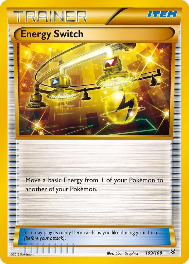 Pokémon Energy Switch #109/108 XY - Roaring Skies Secret Rare Holofoil Heavily Played English Trading Card — catalog front, TCGplayer SKU 2875657