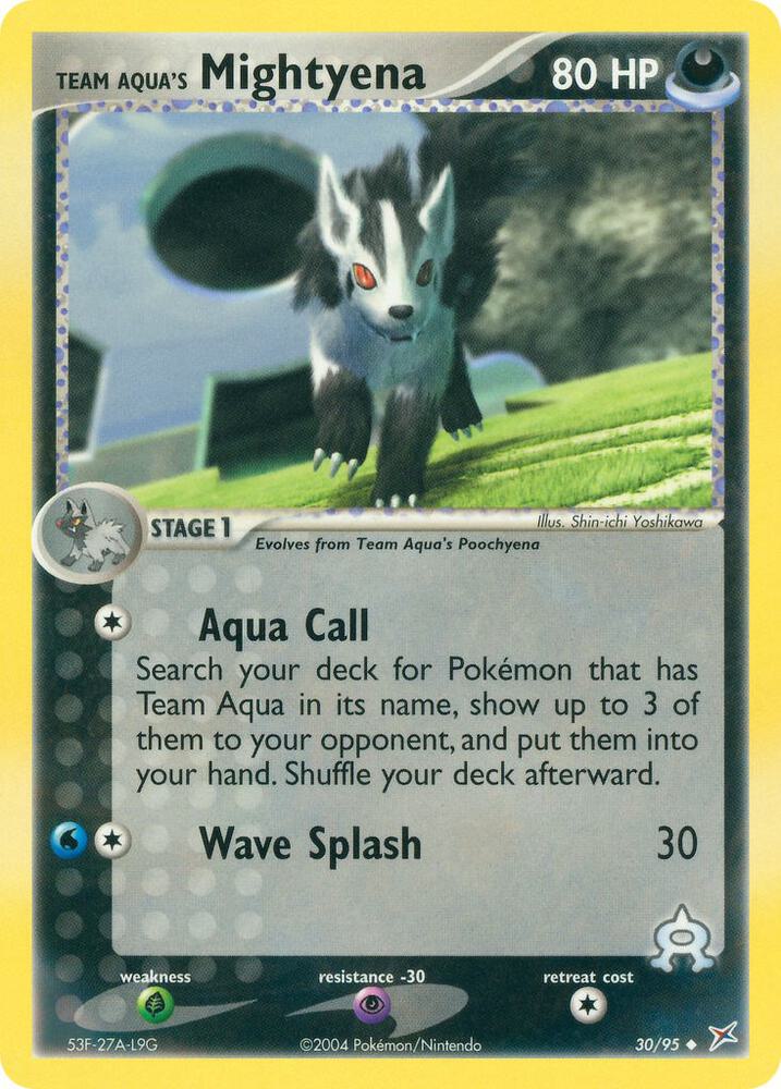 Pokémon Team Aqua's Mightyena #30/95 EX Team Magma vs Team Aqua Uncommon Reverse Holofoil Near Mint English Trading Card — catalog front, TCGplayer SKU 2876412