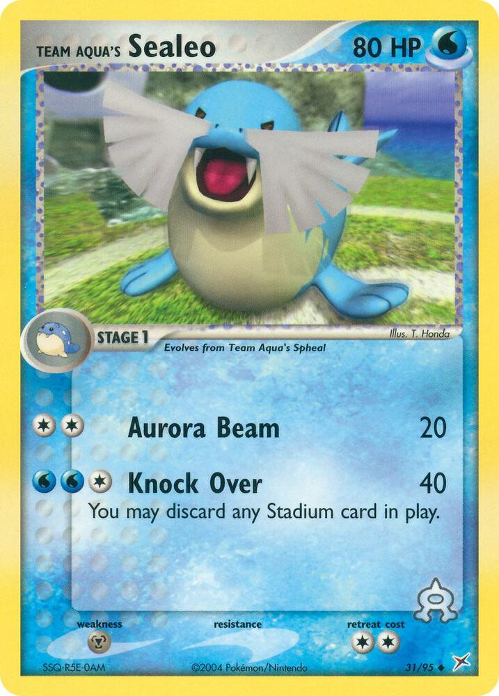 Pokémon Team Aqua's Sealeo #31/95 EX Team Magma vs Team Aqua Uncommon Reverse Holofoil Near Mint English Trading Card — catalog front, TCGplayer SKU 2876432