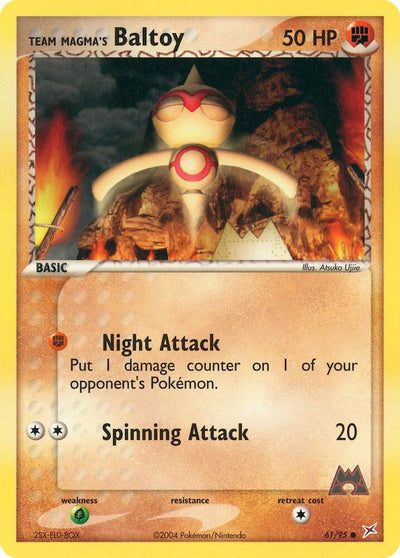 Pokémon Team Magma's Baltoy #61/95 EX Team Magma vs Team Aqua Common Reverse Holofoil Near Mint English Trading Card — catalog front, TCGplayer SKU 2876537