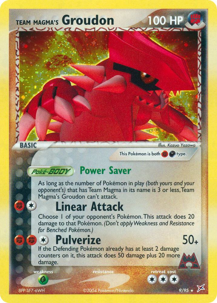 Pokémon Team Magma's Groudon #9/95 EX Team Magma vs Team Aqua Holo Rare Holofoil Lightly Played English Trading Card — catalog front, TCGplayer SKU 2876568