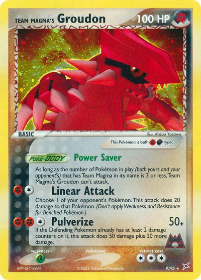 Pokémon Team Magma's Groudon #9/95 EX Team Magma vs Team Aqua Holo Rare Holofoil Lightly Played English Trading Card — catalog front, TCGplayer SKU 2876568