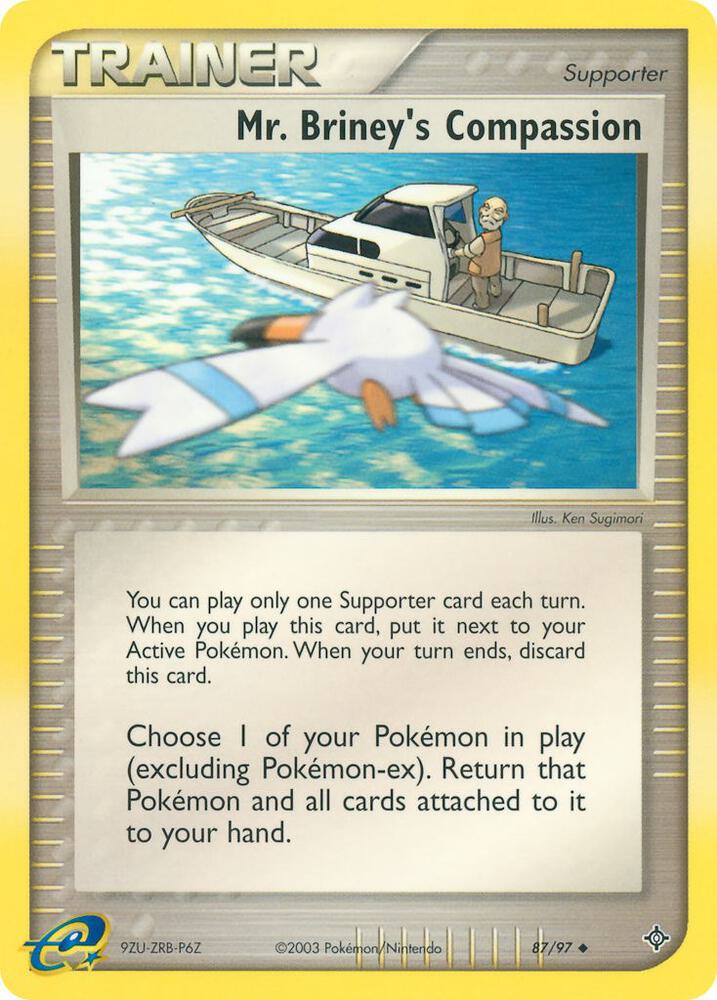 Pokémon Mr. Briney's Compassion #87/97 EX Dragon Uncommon Reverse Holofoil Lightly Played English Trading Card — catalog front, TCGplayer SKU 2877015