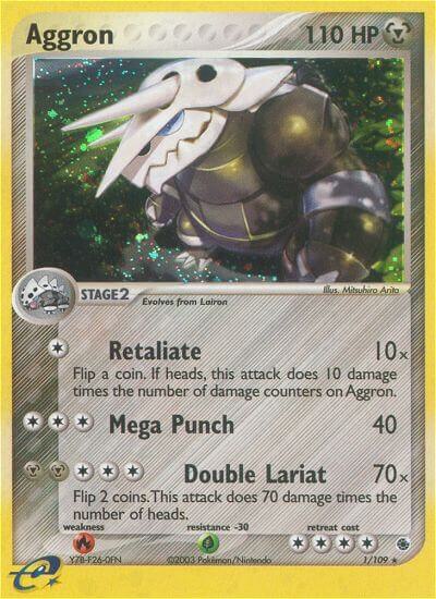 Pokémon Aggron #1/109 EX Ruby and Sapphire Holo Rare Holofoil Moderately Played English Trading Card — catalog front, TCGplayer SKU 2881736