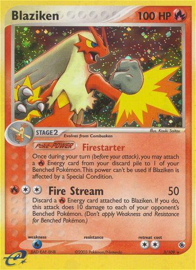 Pokémon Blaziken #3/109 EX Ruby and Sapphire Holo Rare Holofoil Lightly Played Trading Card