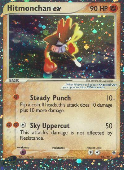 Pokémon Hitmonchan ex #98/109 EX Ruby and Sapphire Ultra Rare Holofoil Moderately Played Trading Card