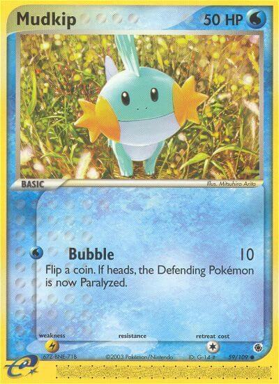 Pokémon Mudkip #59/109 EX Ruby and Sapphire Common Reverse Holofoil Lightly Played English Trading Card — catalog front, TCGplayer SKU 2882065