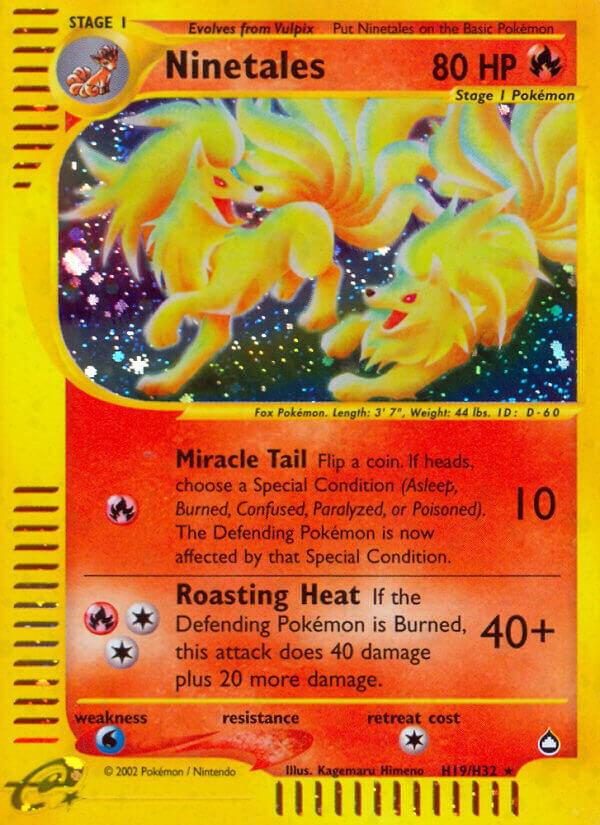 Pokémon Ninetales #H19/H32 Aquapolis H19 Holofoil Heavily Played Trading Card