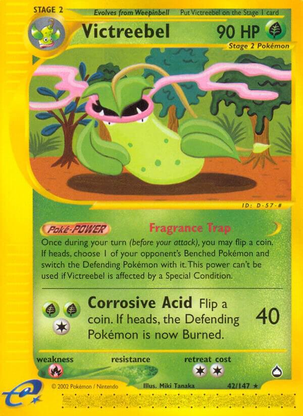 Pokémon Victreebel #042/147 Aquapolis Rare Reverse Holofoil Lightly Played Trading Card