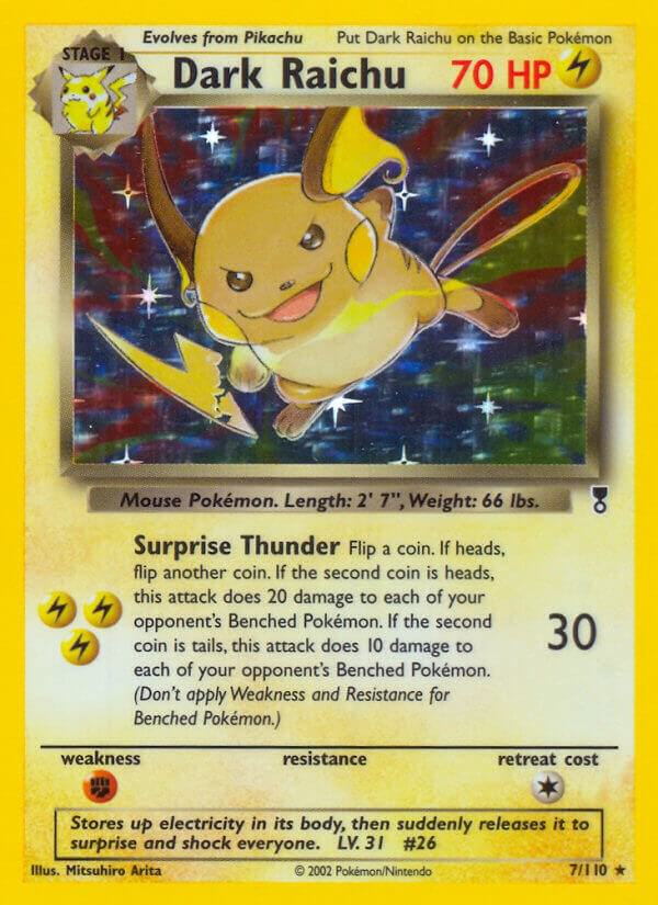 Pokémon Dark Raichu #007/110 Legendary Collection Holo Rare Holofoil Near Mint Trading Card