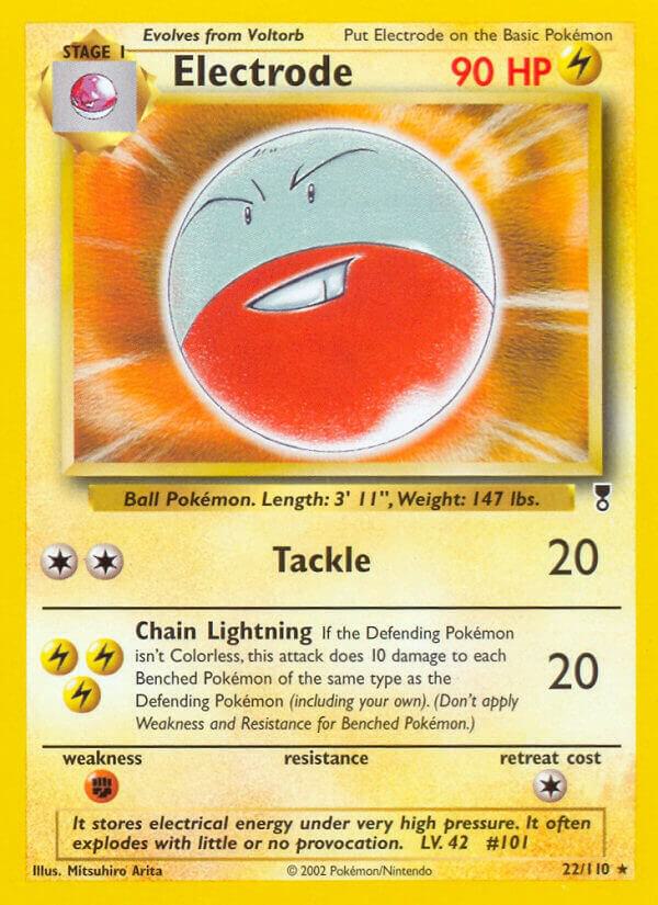 Pokémon Electrode #022/110 Legendary Collection Rare Reverse Holofoil Damaged Trading Card