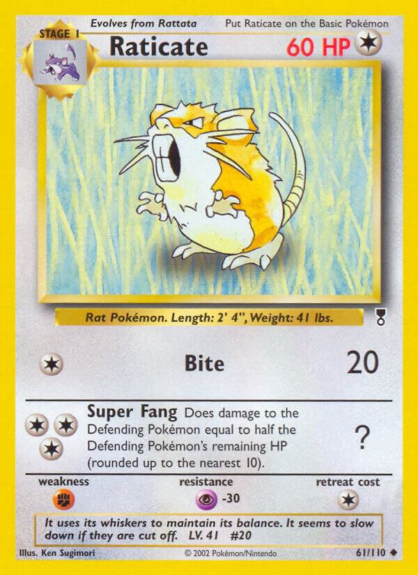 Pokémon Raticate #061/110 Legendary Collection Uncommon Reverse Holofoil Lightly Played Trading Card