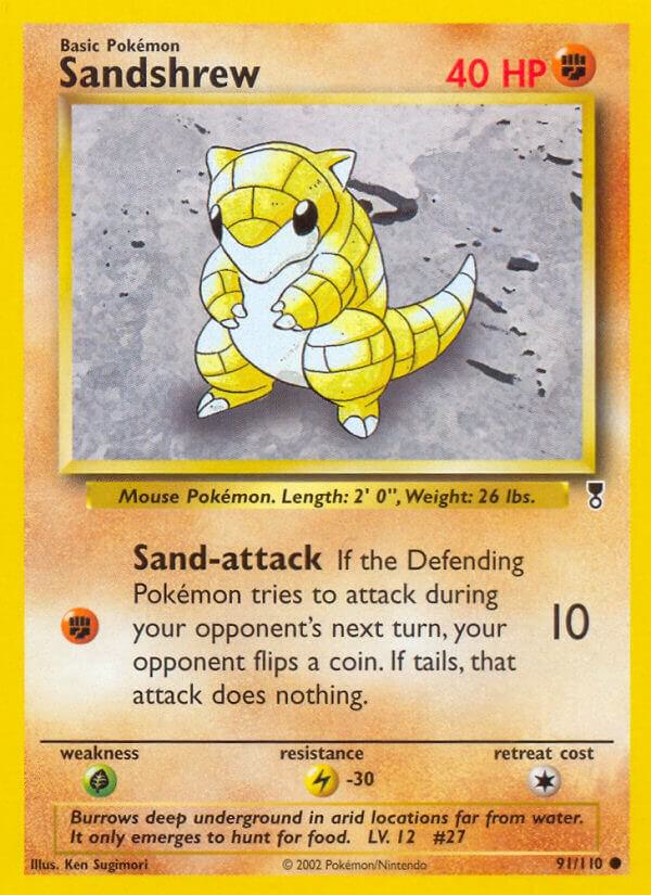 Pokémon Sandshrew #091/110 Legendary Collection Common Reverse Holofoil Lightly Played English Trading Card — catalog front, TCGplayer SKU 2895682