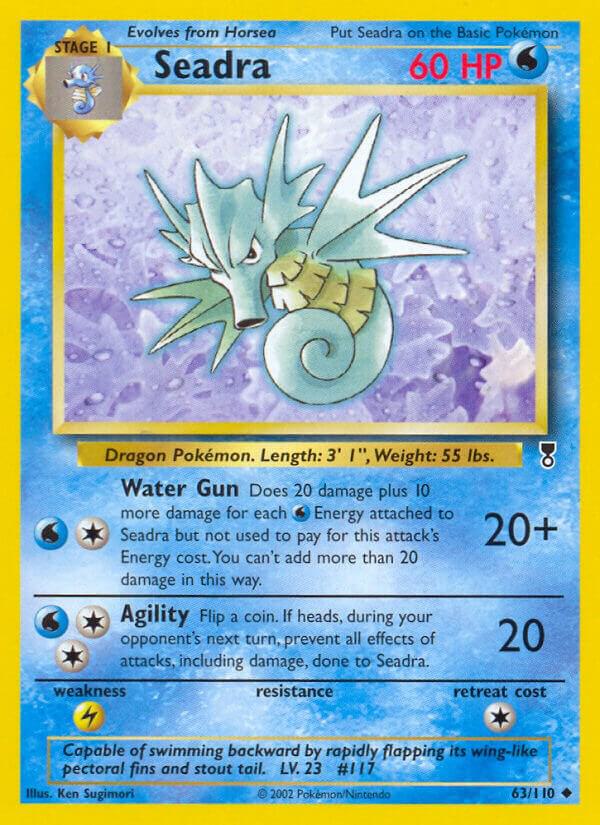 Pokémon Seadra #063/110 Legendary Collection Uncommon Reverse Holofoil Damaged English Trading Card — catalog front, TCGplayer SKU 2895700