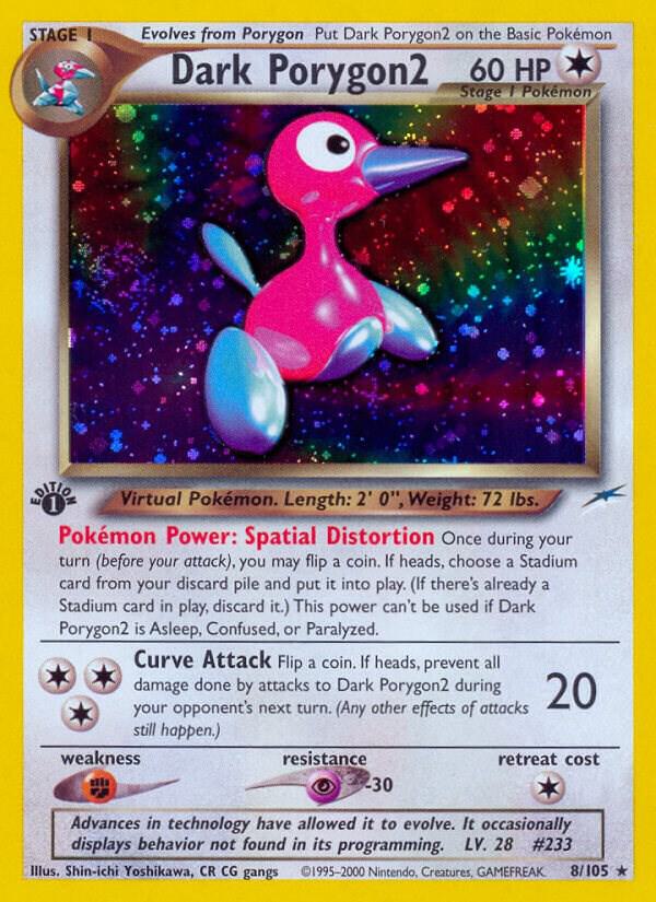 Pokémon Dark Porygon2 #008/105 Neo Destiny Holo Rare Holofoil Moderately Played Unlimited Trading Card