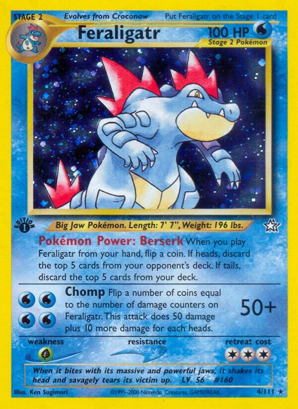 Pokémon Feraligatr #004/111 Neo Genesis 4 Holofoil Near Mint Unlimited Trading Card