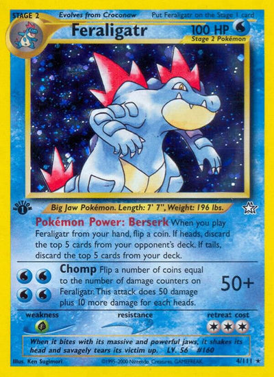 Pokémon Feraligatr #004/111 Neo Genesis 4 Holofoil Lightly Played Unlimited Trading Card