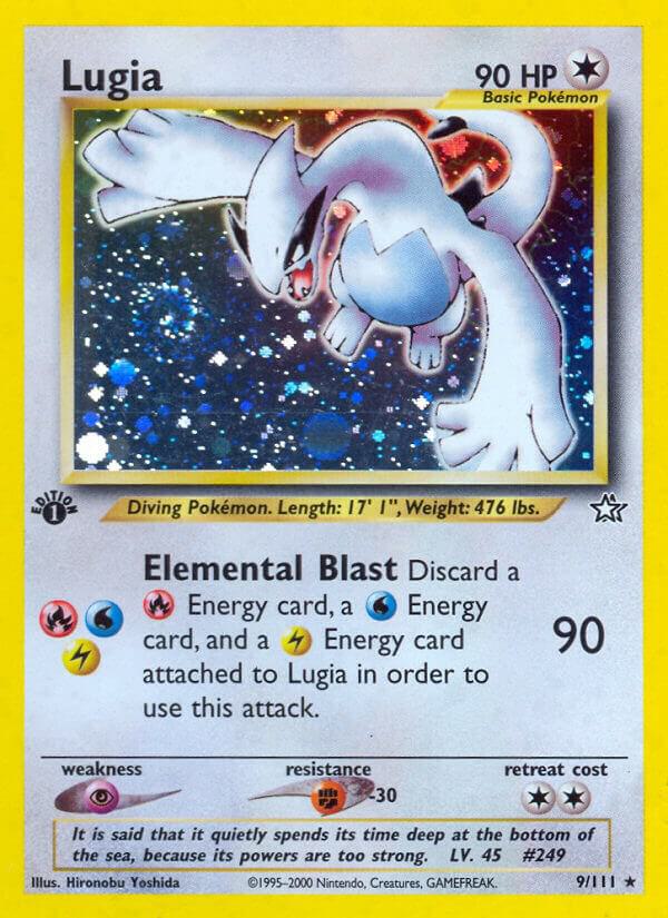 Pokémon Lugia #009/111 Neo Genesis Holo Rare Holofoil Moderately Played Unlimited Trading Card