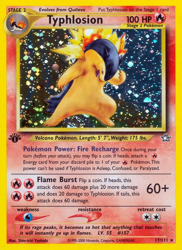 Pokémon Typhlosion #017/111 Neo Genesis 17 Holofoil Near Mint Unlimited Trading Card