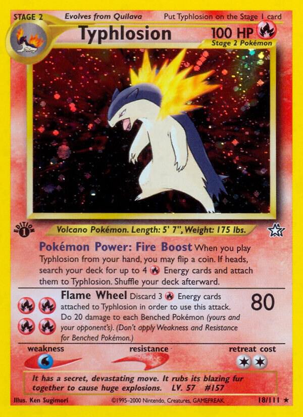 Pokémon Typhlosion #018/111 Neo Genesis 18 Holofoil Lightly Played Unlimited Trading Card