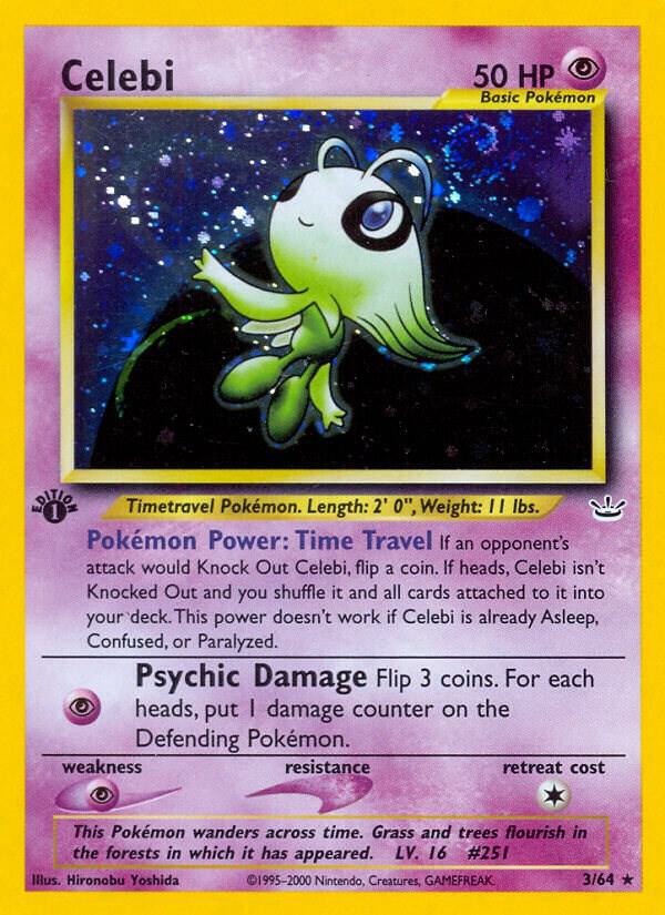 Pokémon Celebi #3/64 Neo Revelation 3 Holofoil Near Mint 1st Edition Trading Card