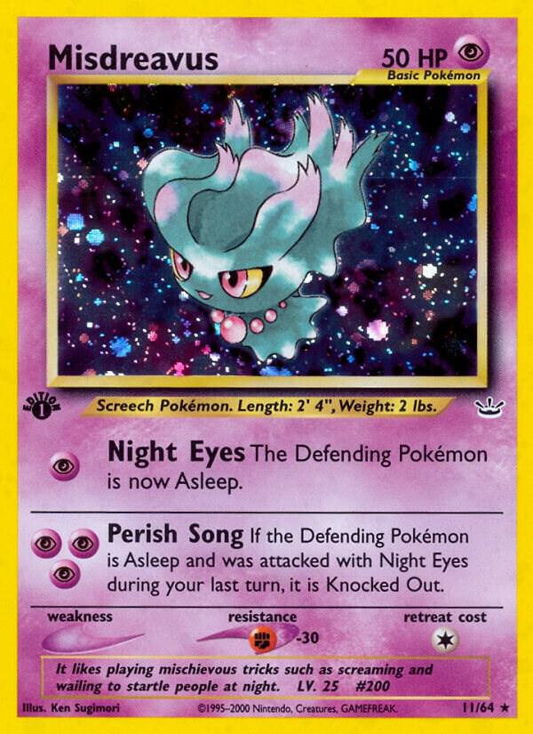 Pokémon Misdreavus #11/64 Neo Revelation Holo Rare Holofoil Moderately Played Unlimited English Trading Card — catalog front, TCGplayer SKU 2898904