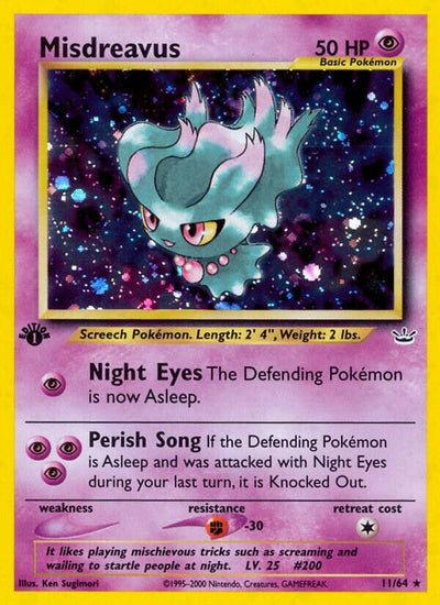 Pokémon Misdreavus #11/64 Neo Revelation Holo Rare Holofoil Moderately Played Unlimited English Trading Card — catalog front, TCGplayer SKU 2898904