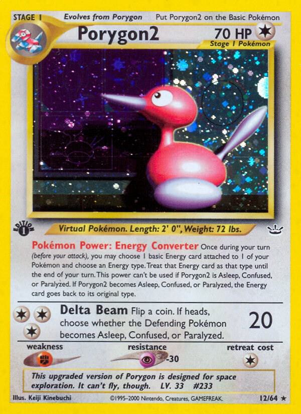 Pokémon Porygon2 #12/64 Neo Revelation Holo Rare Holofoil Lightly Played Unlimited Trading Card