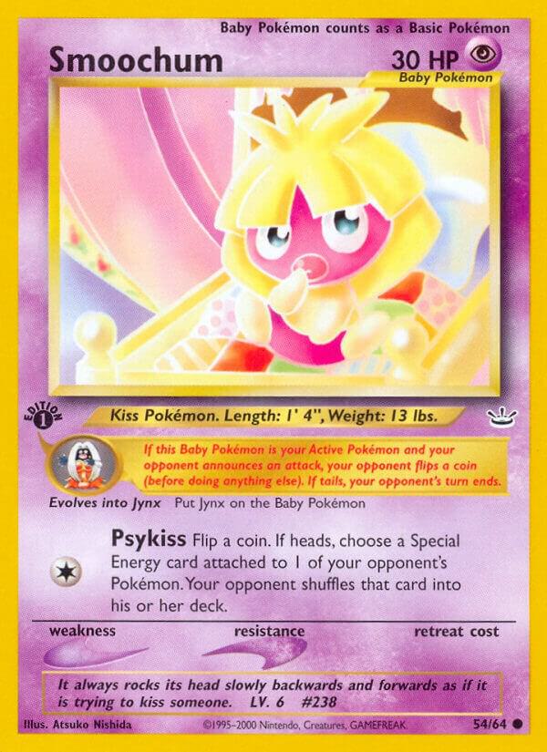 Pokémon Smoochum #54/64 Neo Revelation Common Non-Foil Near Mint 1st Edition English Trading Card — catalog front, TCGplayer SKU 2899167