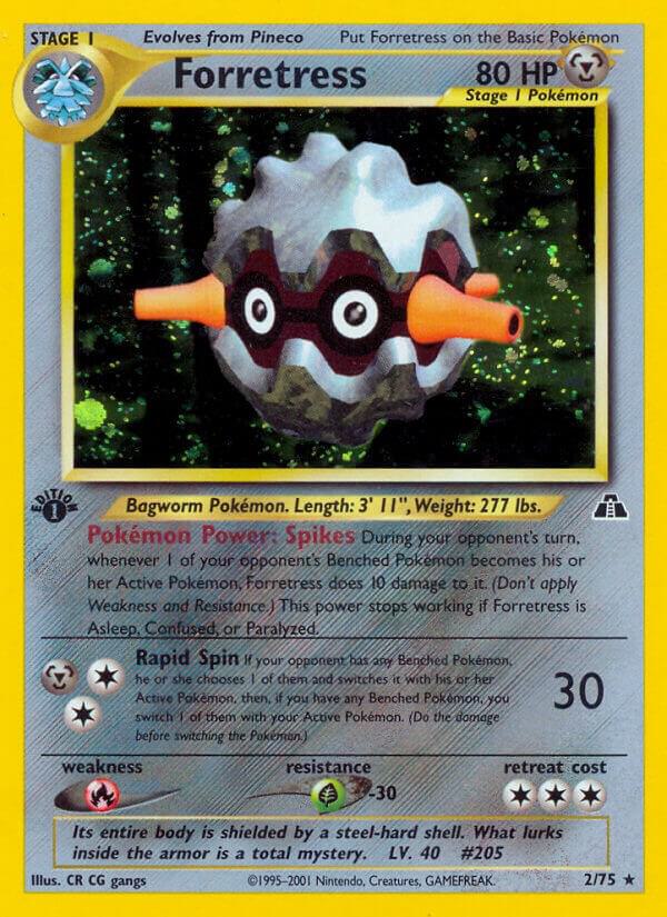 Pokémon Forretress #02/75 Neo Discovery 2 Holofoil Lightly Played Unlimited English Trading Card — catalog front, TCGplayer SKU 2899293