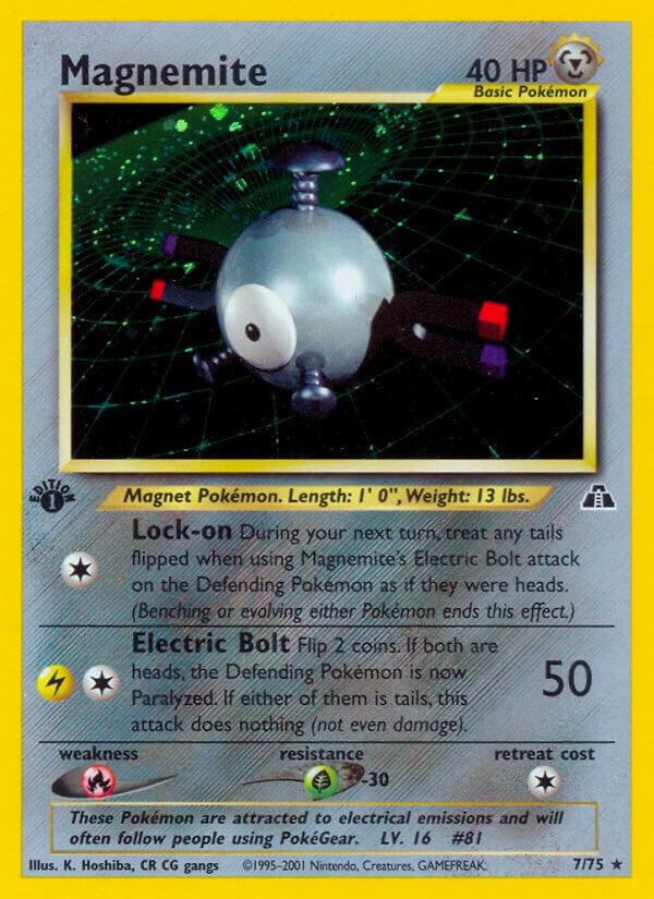 Pokémon Magnemite #07/75 Neo Discovery 7 Holofoil Lightly Played Unlimited English Trading Card — catalog front, TCGplayer SKU 2899408