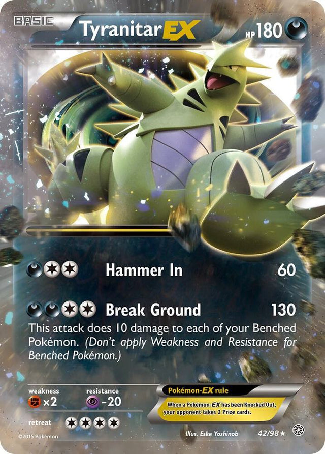Pokémon Tyranitar EX #42/98 XY - Ancient Origins Ultra Rare Holofoil Near Mint English Trading Card — catalog front, TCGplayer SKU 2903002