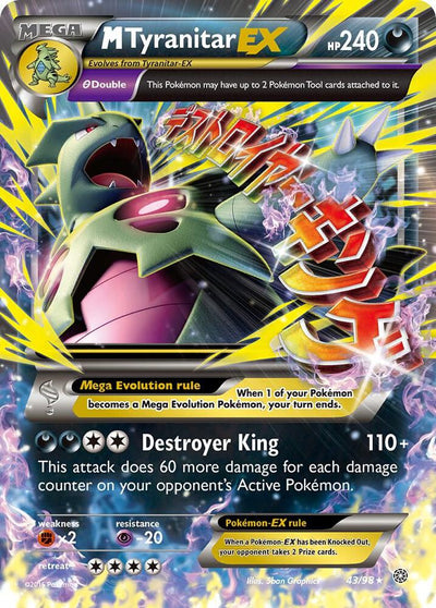 Pokémon M Tyranitar EX #43/98 XY - Ancient Origins Ultra Rare Holofoil Near Mint Trading Card