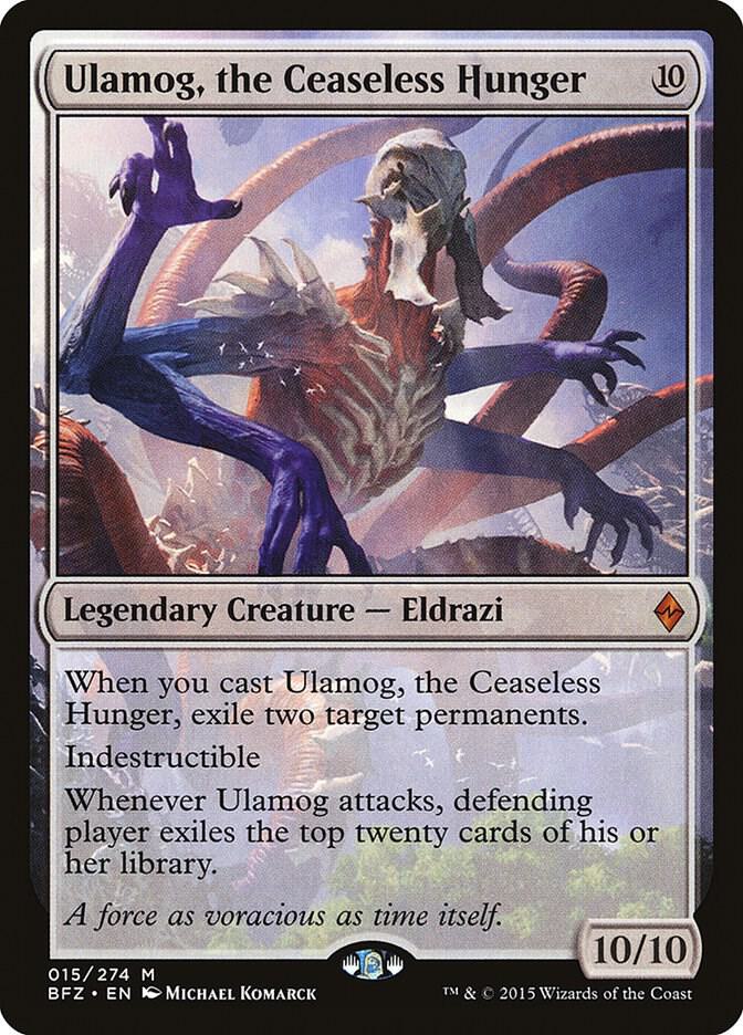 Magic Ulamog, the Ceaseless Hunger #15 Battle for Zendikar Mythic Rare Non-Foil Near Mint English Trading Card — catalog front, TCGplayer SKU 2949868
