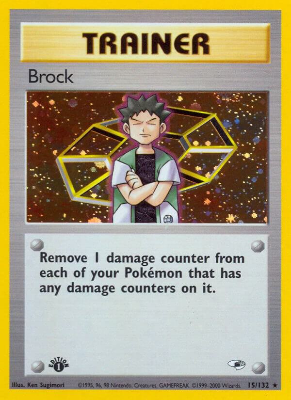 Pokémon Brock #015/132 Gym Heroes 15 Holofoil Near Mint Unlimited English Trading Card — catalog front, TCGplayer SKU 2960610
