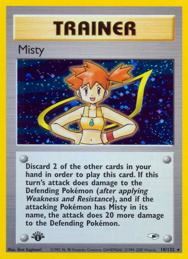 Pokémon Misty #018/132 Gym Heroes 18 Holofoil Near Mint Unlimited English Trading Card — catalog front, TCGplayer SKU 2961012